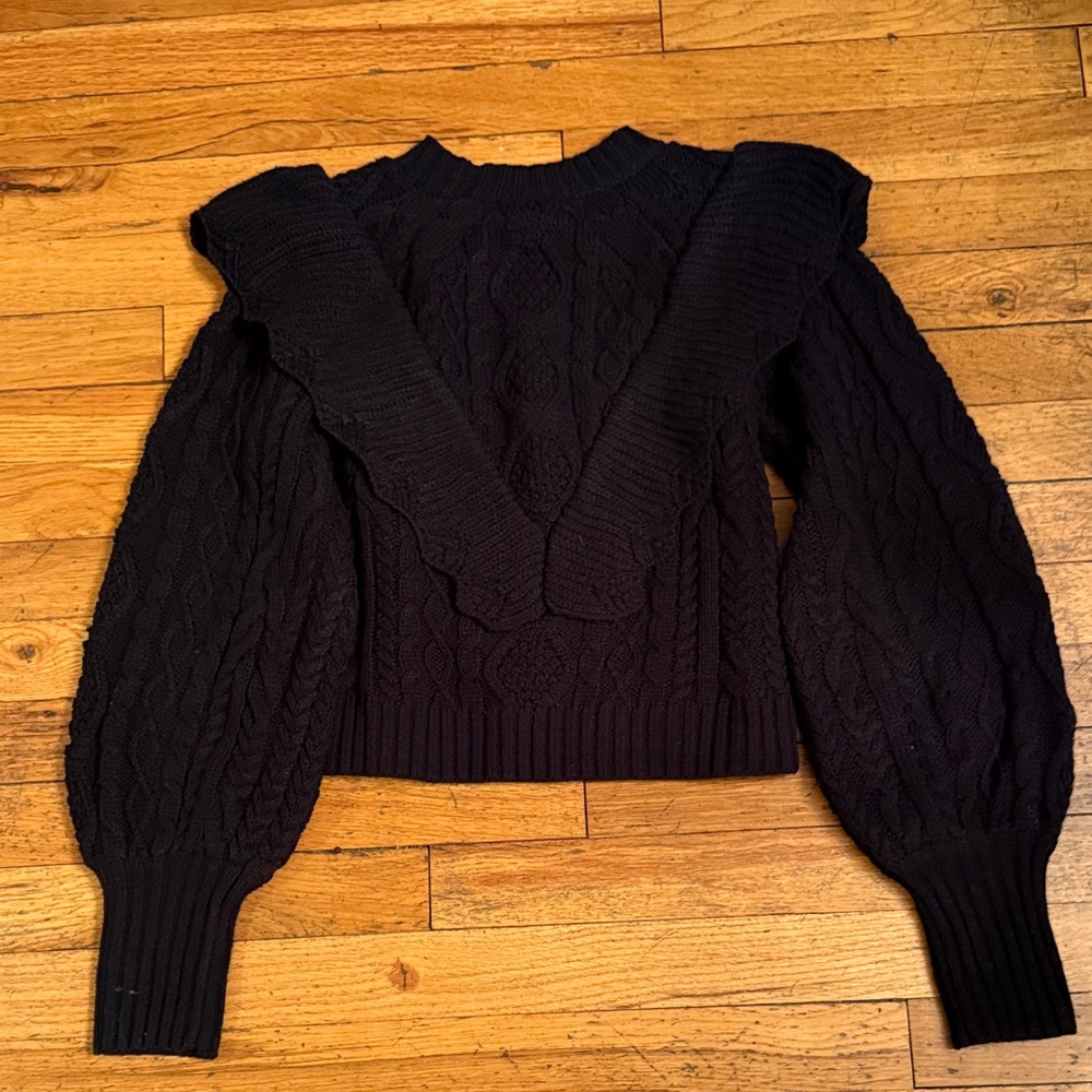 Saltwater LUXE Black Cable Knit Sweater
